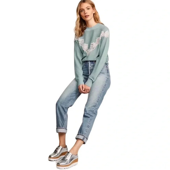 See by Chloé Chevron Lace Sweater Size XL New with FLAW - Picture 14 of 16